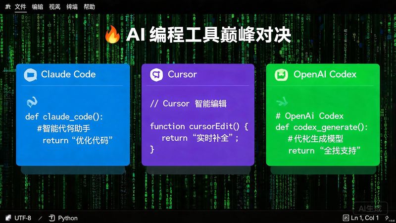 Claude Code vs Cursor vs OpenAI Codex：2026年Q2 AI编程工具横评