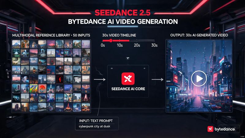 字节Seedance 2.5深度解析:50个多模态参考+30秒视频生成的技术突破