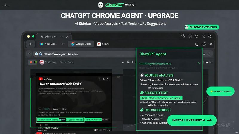 ChatGPT Chrome扩展Agent升级:浏览器内AI编程与自动化新玩法